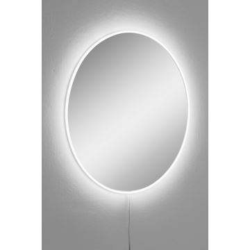 LED muur spiegel met een achtergrondverlichting ROUND diameter 40 cm wit