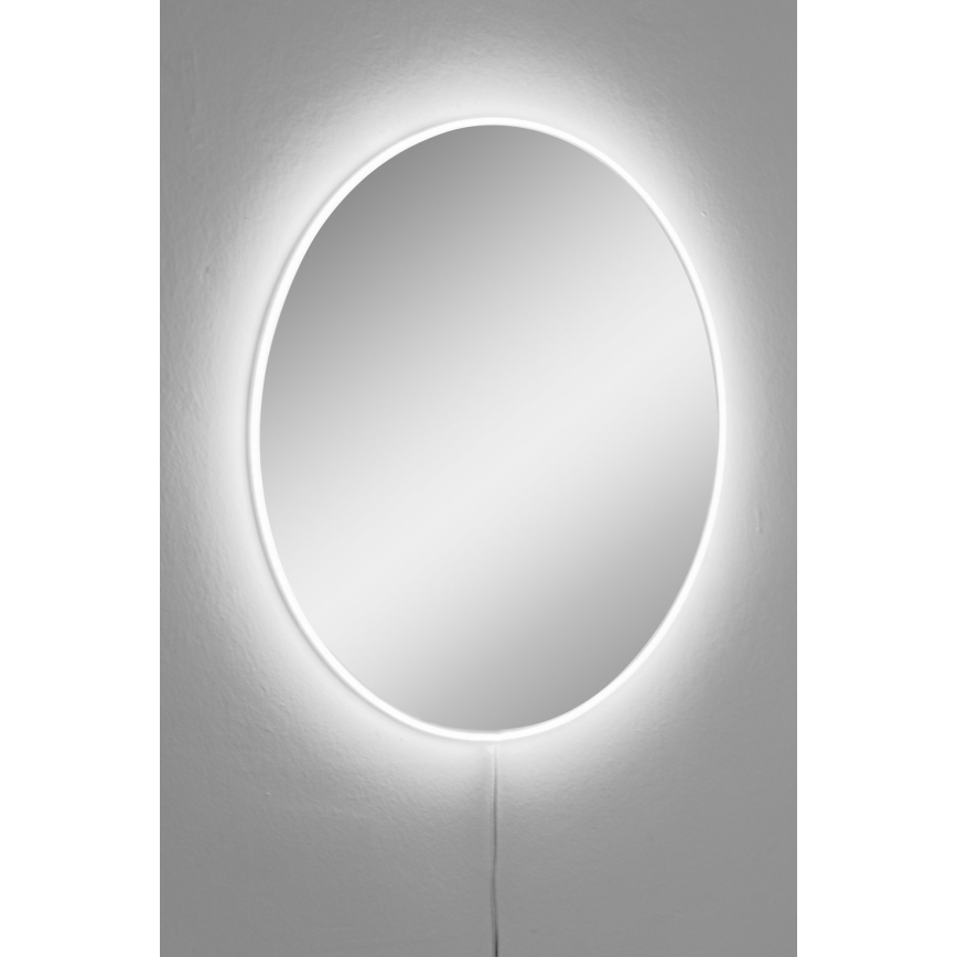 LED muur spiegel met een achtergrondverlichting ROUND diameter 60 cm wit