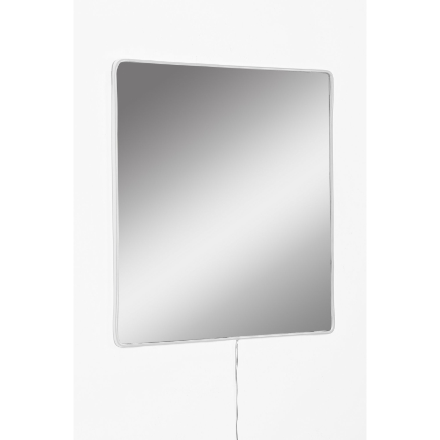 LED muur spiegel met een achtergrondverlichting SQUARE 50x50 cm wit