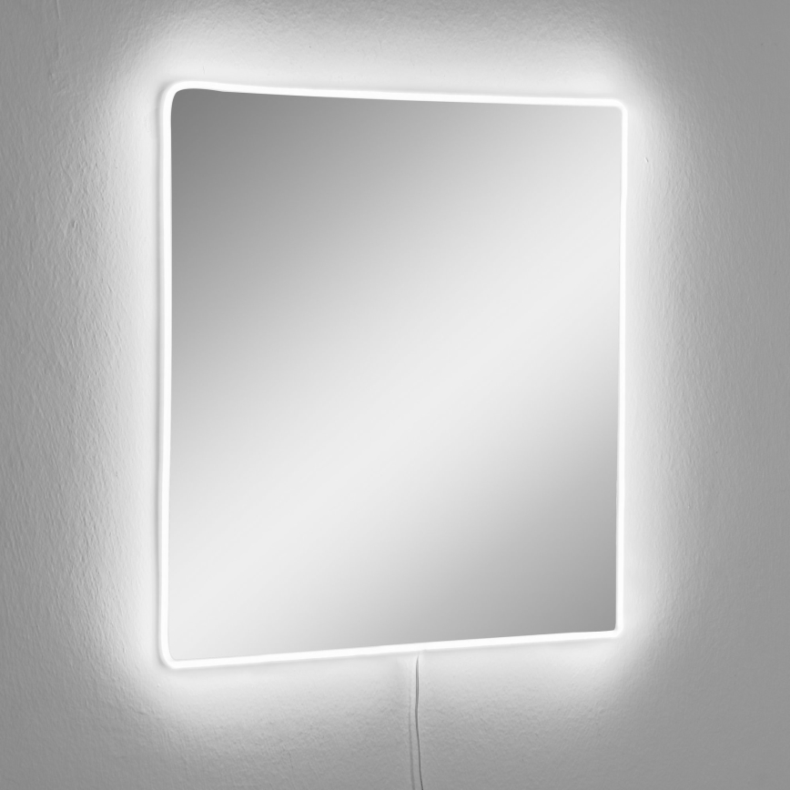 LED muur spiegel met een achtergrondverlichting SQUARE 50x50 cm wit