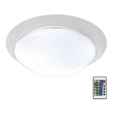 LED RGB Badkamer plafondlamp dimbaar + afstandsbediening ASKELLA LED/12W/230V IP44