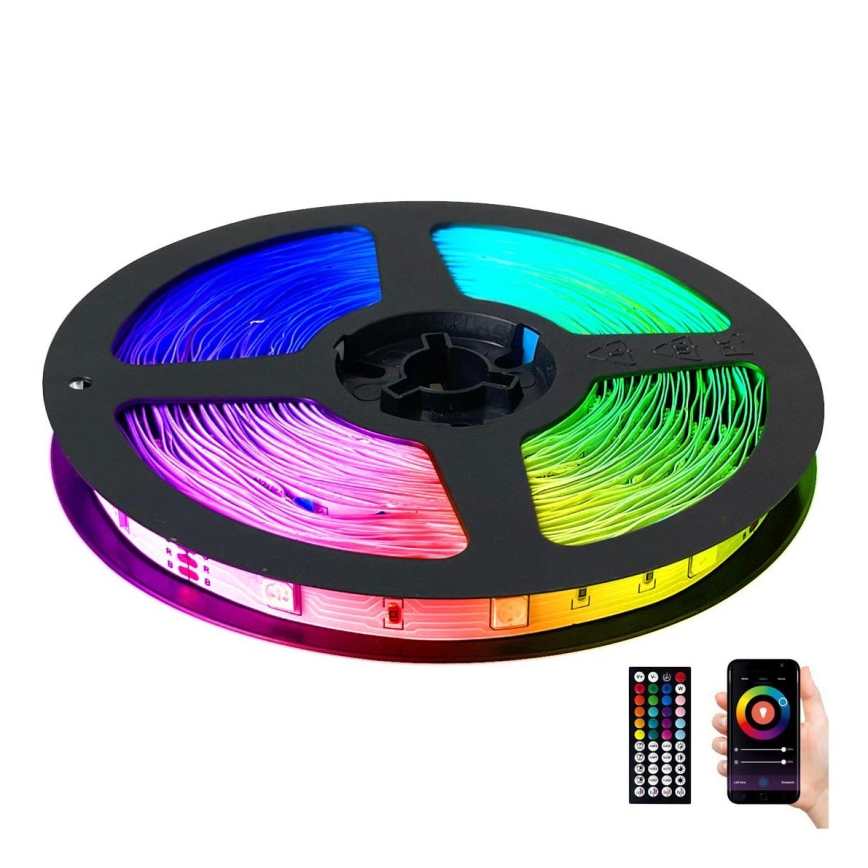 LED RGB Dimbare strip LED/14W/230V 10 m + afstandsbediening