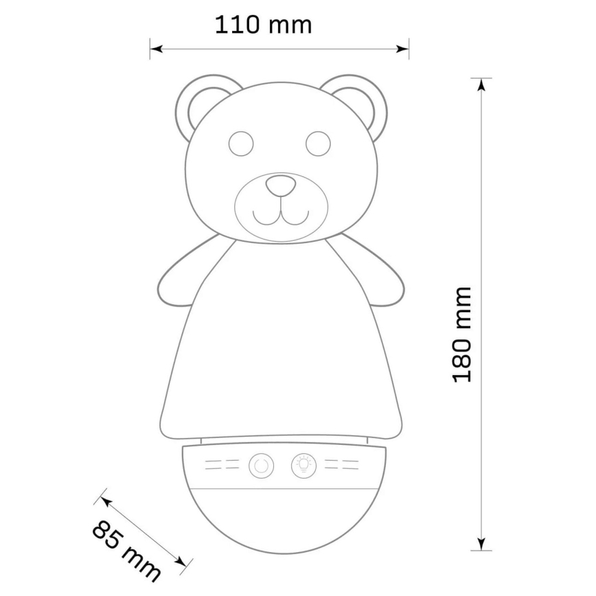 LED RGB Kinder nachtlamp met een melody 3xAAA/5V beer