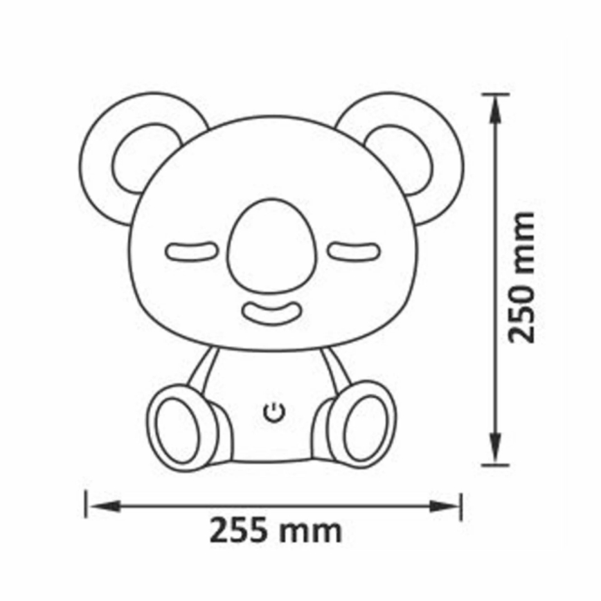 LED RGBW Dimbaar children's nacht klein lamp LED/2,5W/230V koala wit