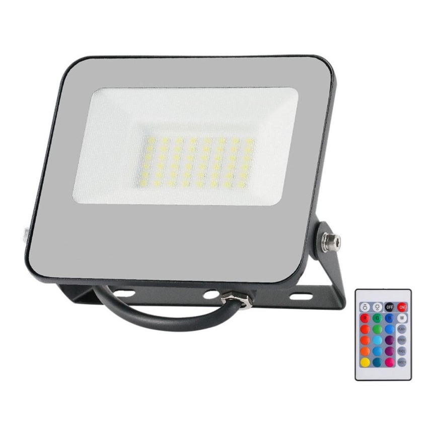 LED RGBW Dimbaar Schijnwerper LED/30W/230V IP65 grijs + afstandsbediening