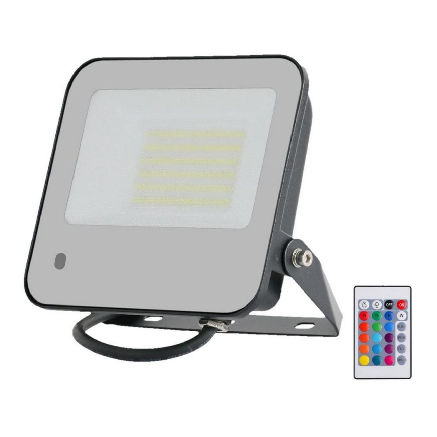 LED RGBW Dimbaar Schijnwerper LED/50W/230V IP65 grijs + afstandsbediening