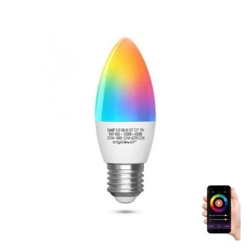 LED RGBW Lamp C37 E27/7W/230V 3000-6500K Wi-Fi - Aigostar