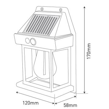 LED Solar wandlamp met sensor LANTER LED/1W/3,7V IP44 wit