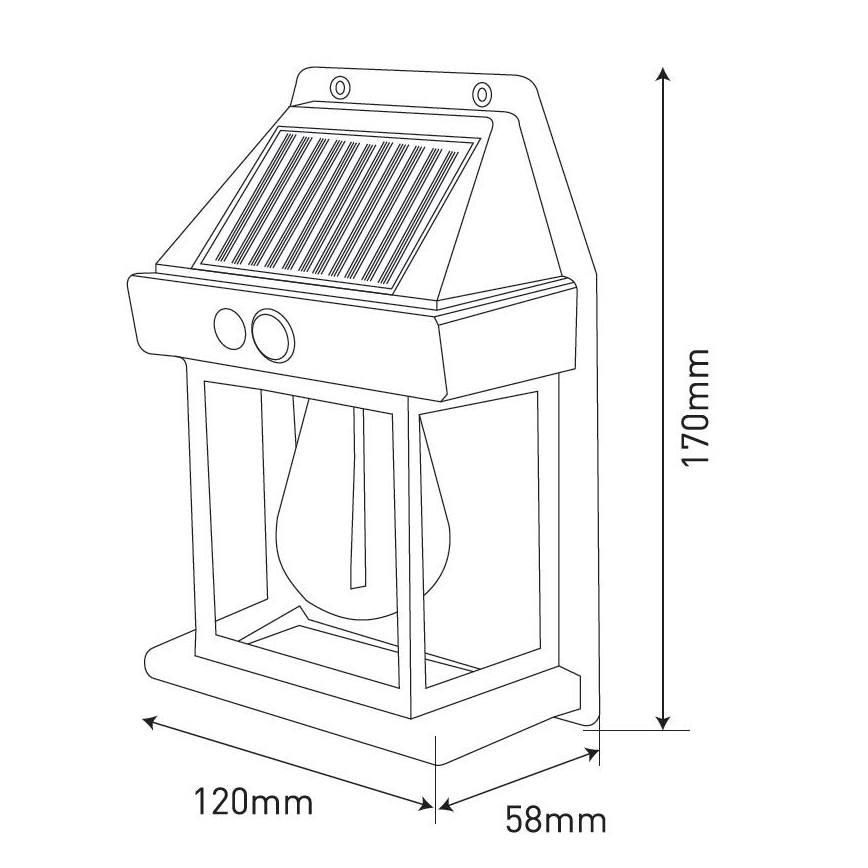 LED Solar wandlamp met sensor LANTER LED/1W/3,7V IP44 wit