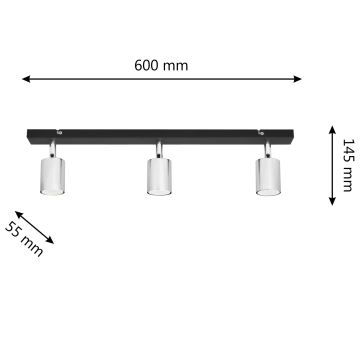 LED spot TUNE 3xGU10/4,8W/230V mat chroom/zwart