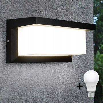 LED Wandlamp voor buiten NEELY 1xE27/15W/230V 3000K IP54 zwart