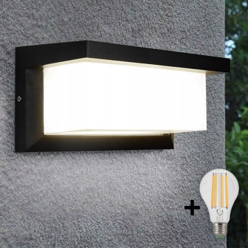 LED Wandlamp voor buiten NEELY 1xE27/9W/230V 3000K IP54 zwart