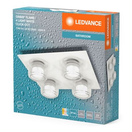 Ledvance - LED Badkamer plafondlamp ORBIS FLAME 4xLED/5,5W/230V 3000/4000K IP44 wit