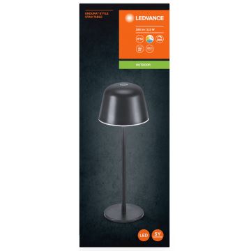 Ledvance - LED Dimbaar buitenshuis rechargeable lamp TABLE LED/2,5W/5V IP54 zwart