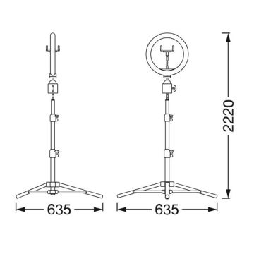 Ledvance - Dimbare LED Staande lamp met een standaard en houder voor vloggen LED/6W/USB 3000/4000/6500K