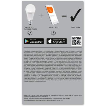 Ledvance - LED Lamp dimbaar SMART + E27 / 9W / 230V 2.700K-6.500K Wi-Fi