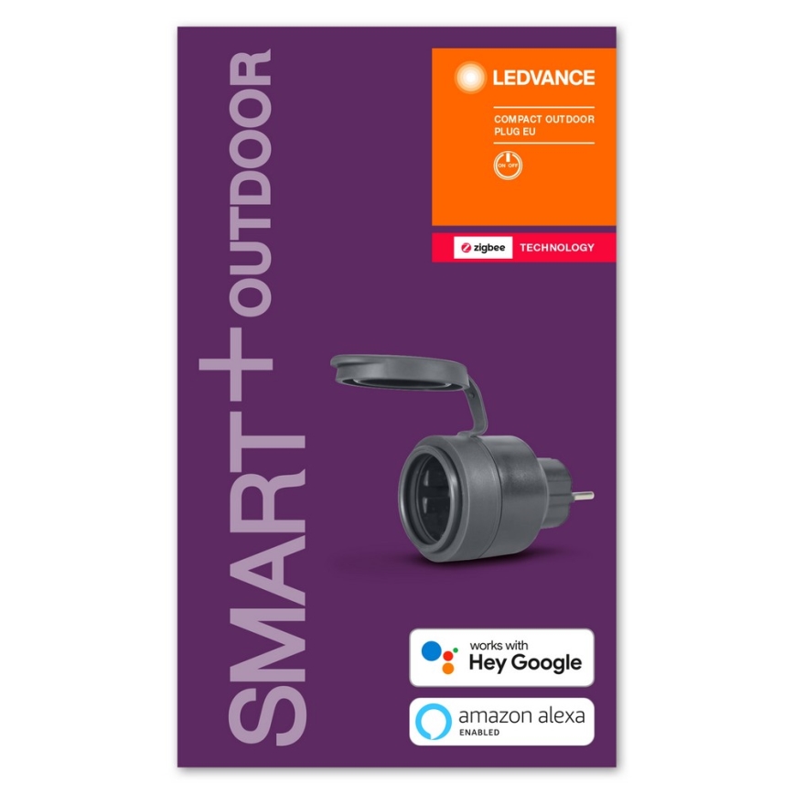 Ledvance - Slim Stopcontact voor Buiten SMART+ PLUG 3680W IP44