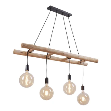 Leuchten Direkt 15025-18 - Hanglamp aan een koord EDGAR 4xE27/60W/230V eucalyptus