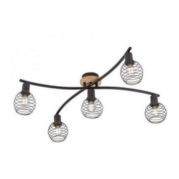 Leuchten Direkt 15925-79 - Bevestigde hanglamp EUGEN 5xE14/40W/230V eiken