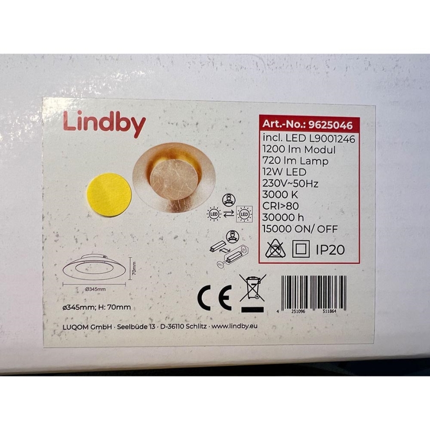 Lindby - LED Plafondlamp KETI LED/12W/230V