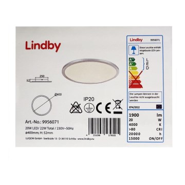 Lindby - LED plafondlamp LEONTA LED/20W/230V