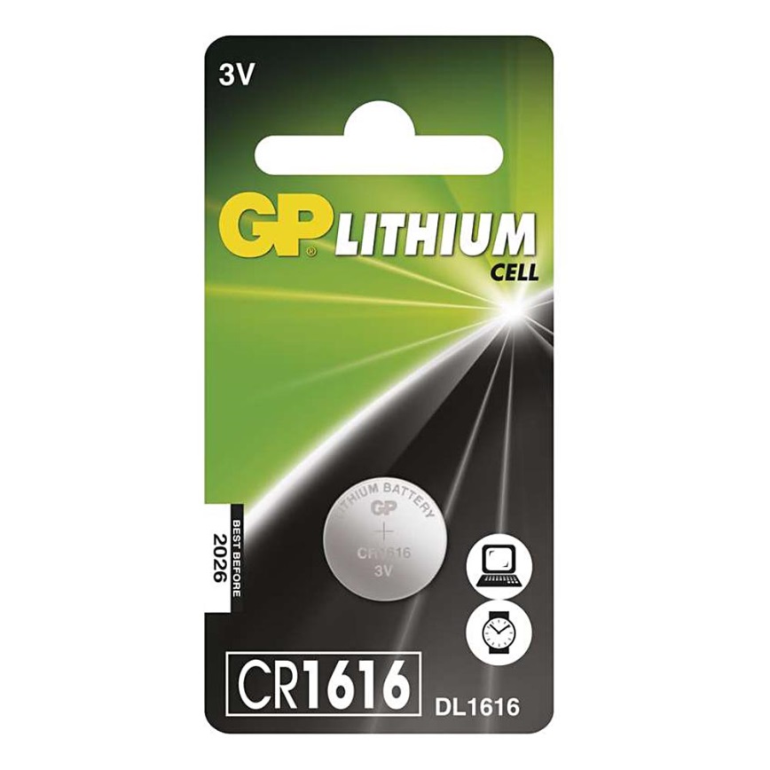 Lithium knoopcel batterij CR1616 GP LITHIUM 3V/55 mAh