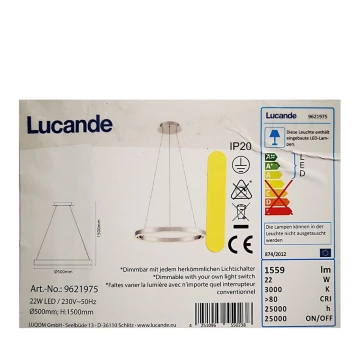 Lucande - Dimbare LED hanglamp aan een koord  LYANI LED/20,5W/230V