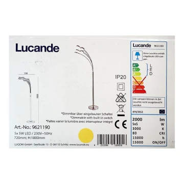 Lucande - LED dimbare vloerlamp CATRIONA 5xLED/5W/230V