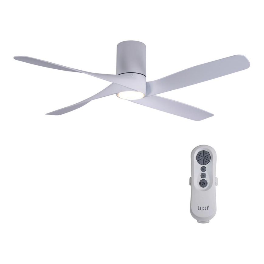 Lucci air 213350 - Dimbare LED Plafond Ventilator RIVIERA 1xGX53/12W/230V wit + afstandsbediening