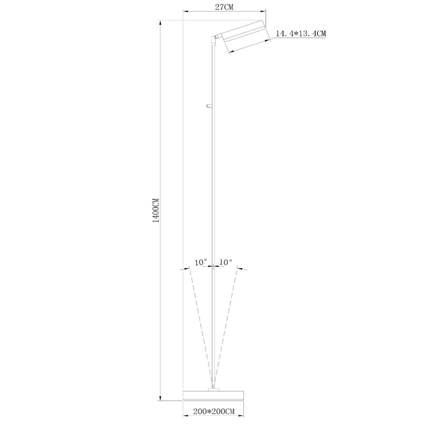 Lucide 19730/10/30 - Dimbare LED Staande lamp AARON LED/12W/230V zwart