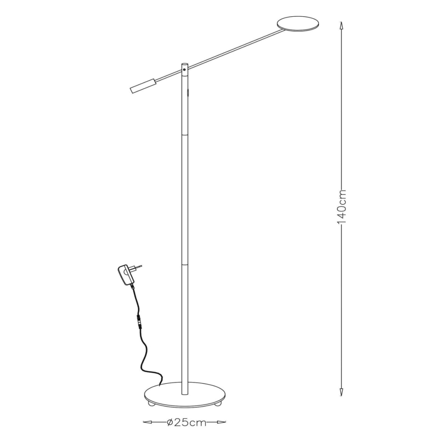 Lucide 19766/09/12 - Dimbare LED Staande lamp ANSELMO LED/9W/230V chroom