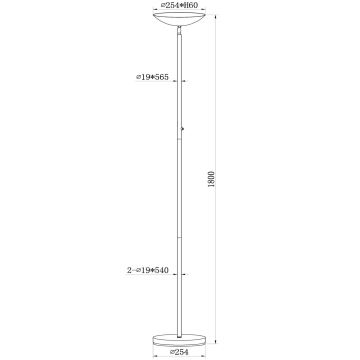 Lucide 19791/20/02 - Dimbare LED Staande lamp ZENITH LED/20W/230V goud