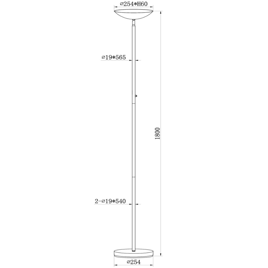 Lucide 19791/20/02 - Dimbare LED Staande lamp ZENITH LED/20W/230V goud