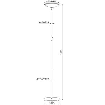 Lucide 19791/20/31 - Dimbare LED Staande lamp ZENITH LED/20W/230V wit