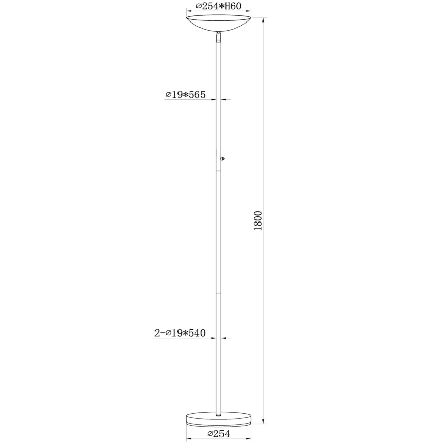 Lucide 19791/20/31 - Dimbare LED Staande lamp ZENITH LED/20W/230V wit