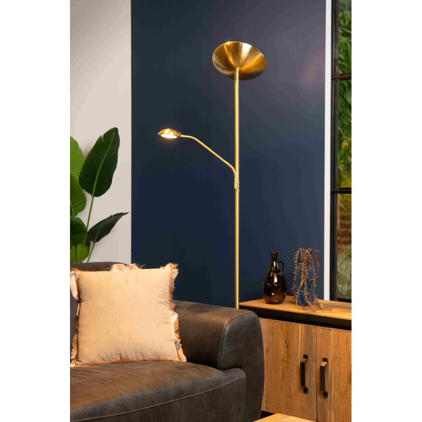 Lucide 19791/24/02 - Dimbare LED Staande lamp ZENITH LED/20W + LED/4W/230V goud