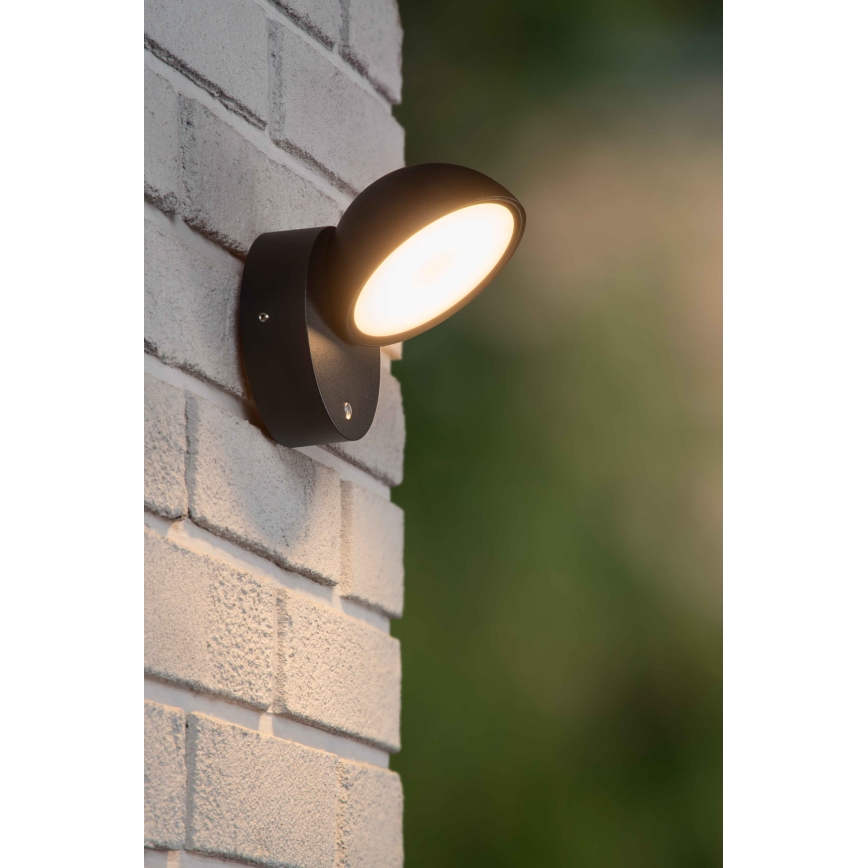 Lucide 22865/12/30 - LED Wandlamp voor buiten met sensor FINN LED/12W/230V IP54 zwart