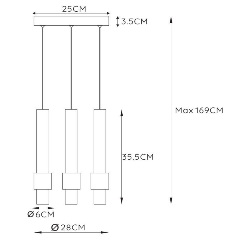 Lucide 24402/15/30 - Dimbare LED hanglamp aan een koord MARGARY 3xLED/4W/230V zwart