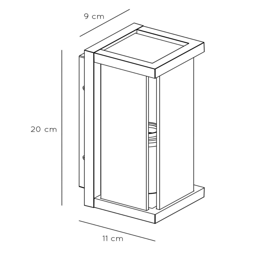 Lucide 27885/01/30 - Wandlamp voor buiten CLAIRE 1xE27/15W/230V IP54 zwart