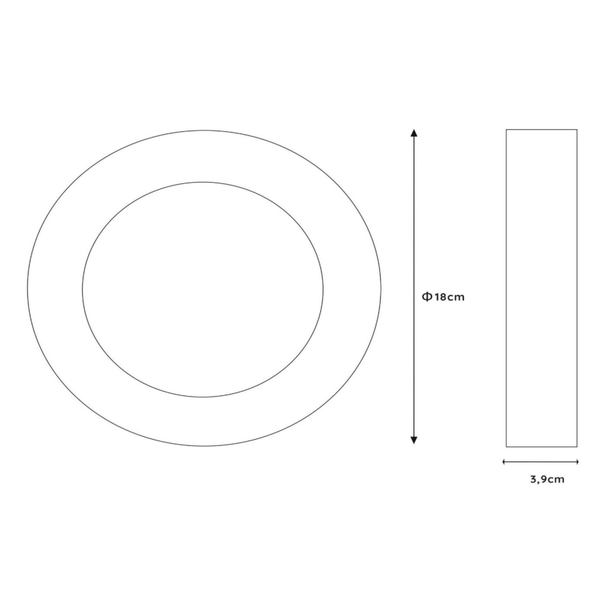 Lucide 28116/18/30 - LED Dimbare badkamer plafondverlichting BRICE LED/12W/230V diameter 18 cm IP44 zwart