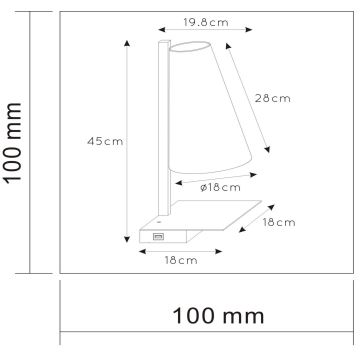 Lucide 30295/01/30 - Dimbaar tafellamp GREGORY 1xE27/60W/230V USB zwart