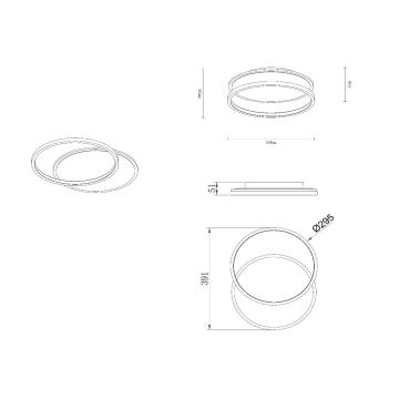 Lucide 44112/24/30 - Dimbare LED plafondlamp AXELLE LED/24W/230V zwart