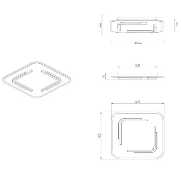 Lucide 44114/30/02 - LED Plafondlamp ANDREAS LED/30W/230V goud