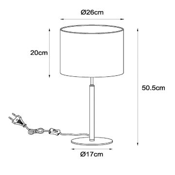 Lucide 45509/81/30 - Tafellamp MAYA 1xE27/40W/230V zwart