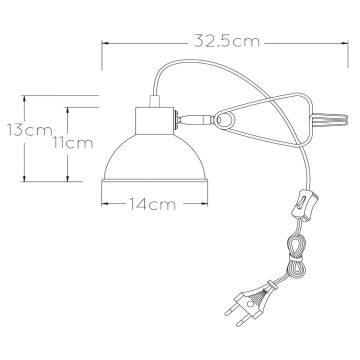 Lucide 45987/01/30 - Klemlamp MOYS 1xE27/40W/230V zwart