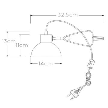 Lucide 45987/01/33 - Klemlamp MOYS 1xE27/40W/230V groen