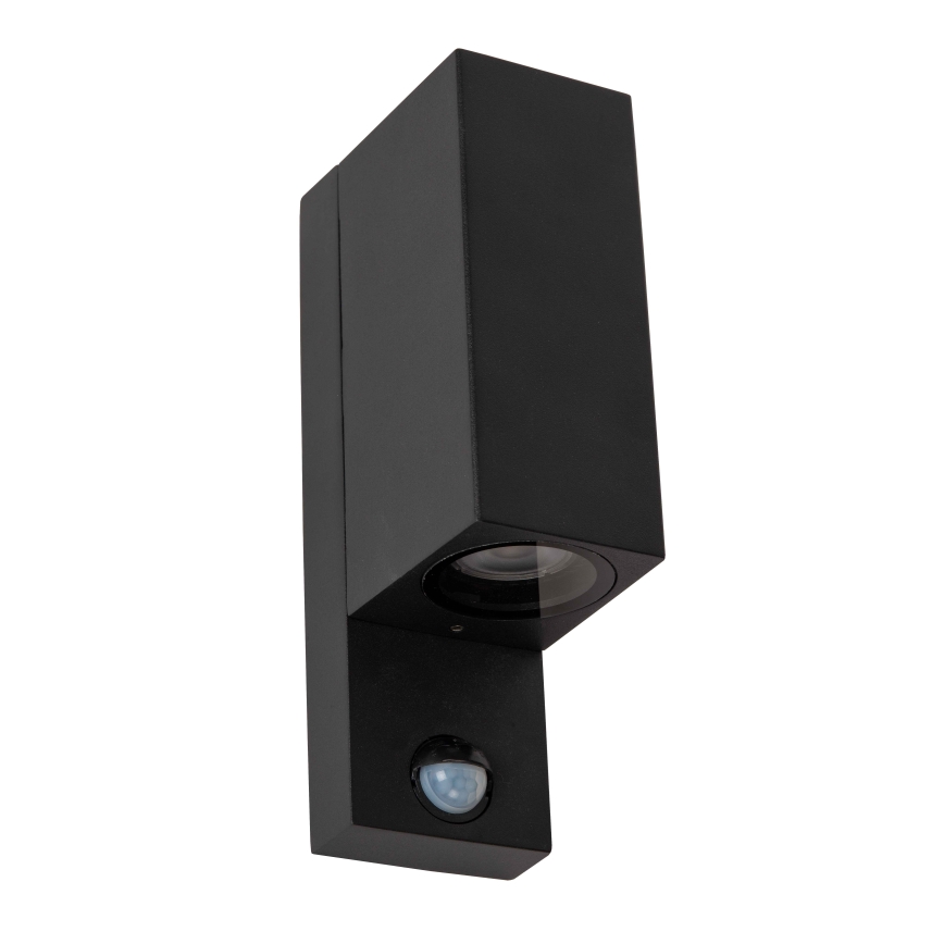 Lucide 69802/02/30 - Buitenlamp met sensor ZARO 2xGU10/7W/230V IP65 zwart