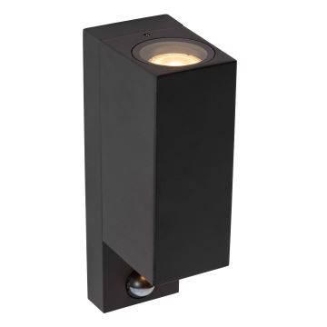 Lucide 69802/02/30 - Buitenlamp met sensor ZARO 2xGU10/7W/230V IP65 zwart