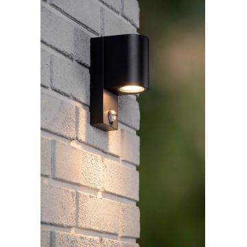 Lucide 69803/01/30 - Buitenlamp met sensor ZARO 1xGU10/7W/230V IP65 zwart