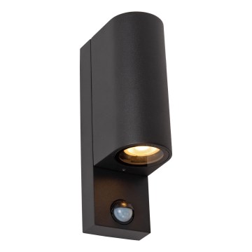 Lucide 69803/02/30 - Buitenlamp met sensor ZARO 2xGU10/7W/230V IP65 zwart